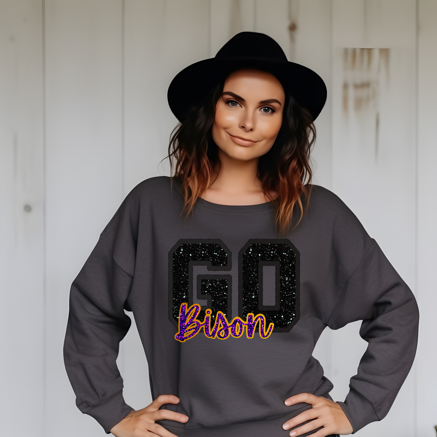 Go Bison Crew Neck Sweatshirt