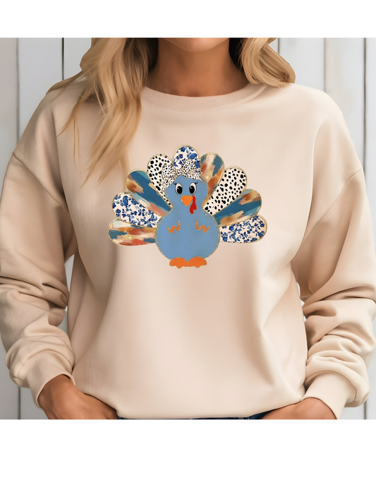 Blue Turkey with Sweatshirt