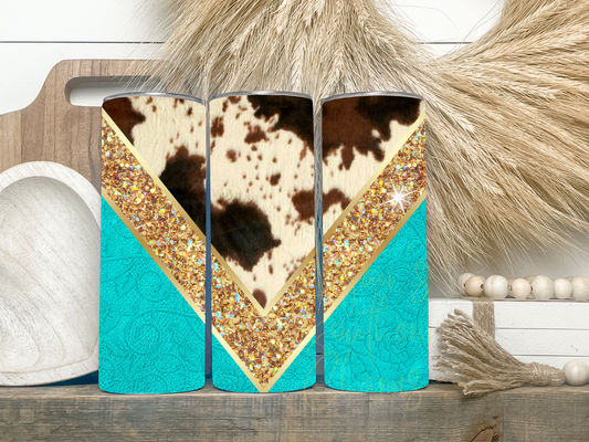 Cow, Gold, Turquoise