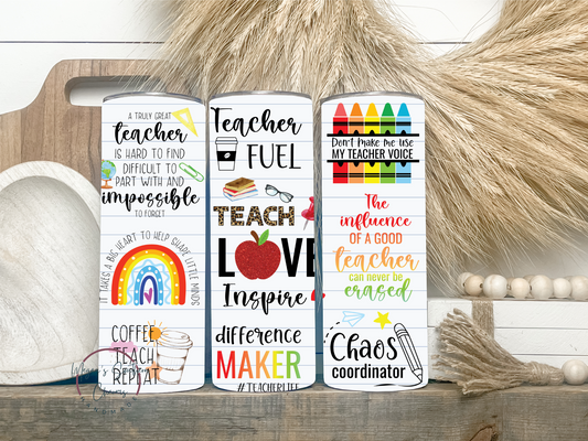 Teacher Love Inspire Tumbler